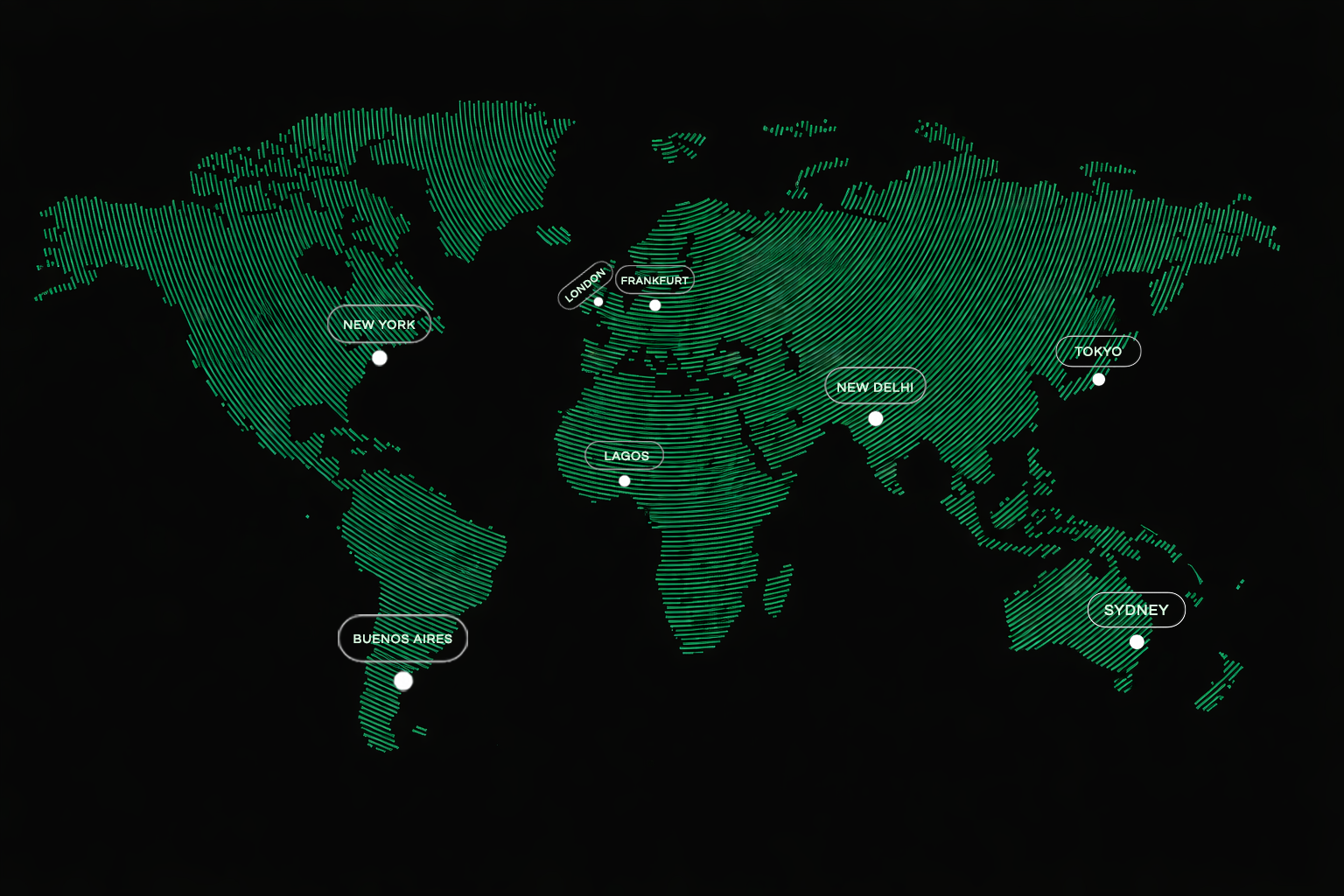 World map with locations